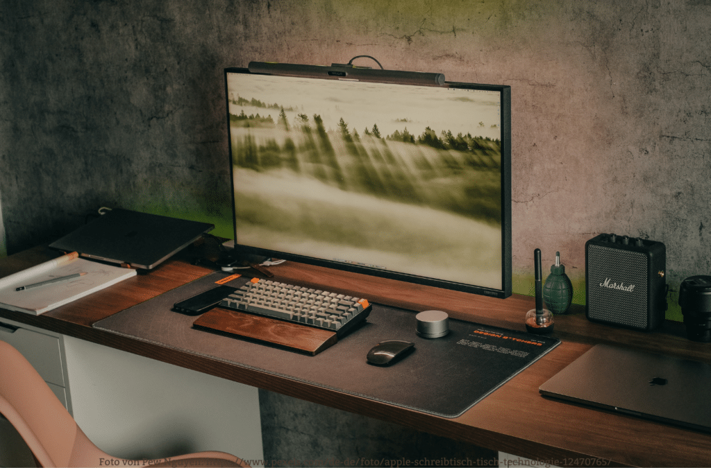 a warm, inviting image of a cozy, well-decorated home office